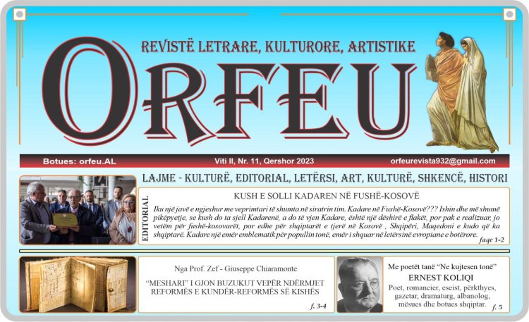 Orfeu.AL dhe Revista Orfeu - DRITARE E HAPUR PËR TË GJITHË KRIJUESIT